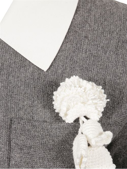 Mini abito a fiori all'uncinetto SELF PORTRAIT | AW25010SAGREY